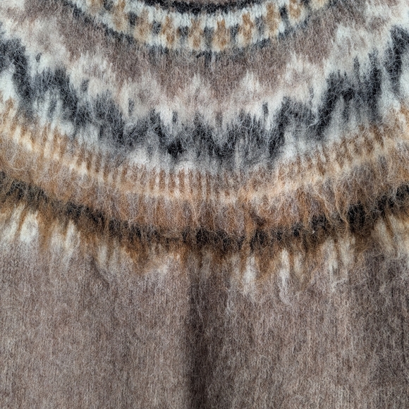 MAGASCHONI Scandi Girl Fair Isle Cabincore Soft Wool Blend Sweater Oversize S - Picture 3 of 9